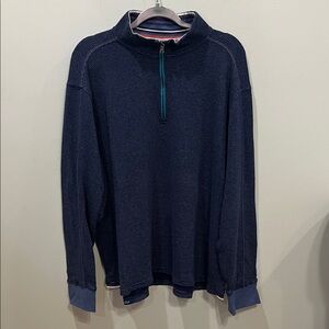 Robert Graham Men's Classic Navy  1/4 Zip Jacket